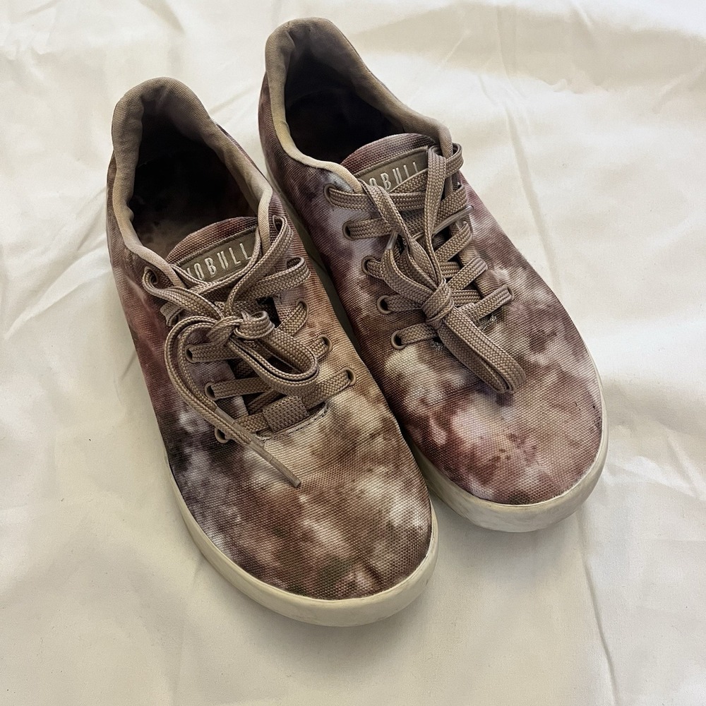 NOBULL Tie-Dye Canvas Trainers Dusty Rose Women 6.5 Men 5 Lace Up Athletic Shoes
